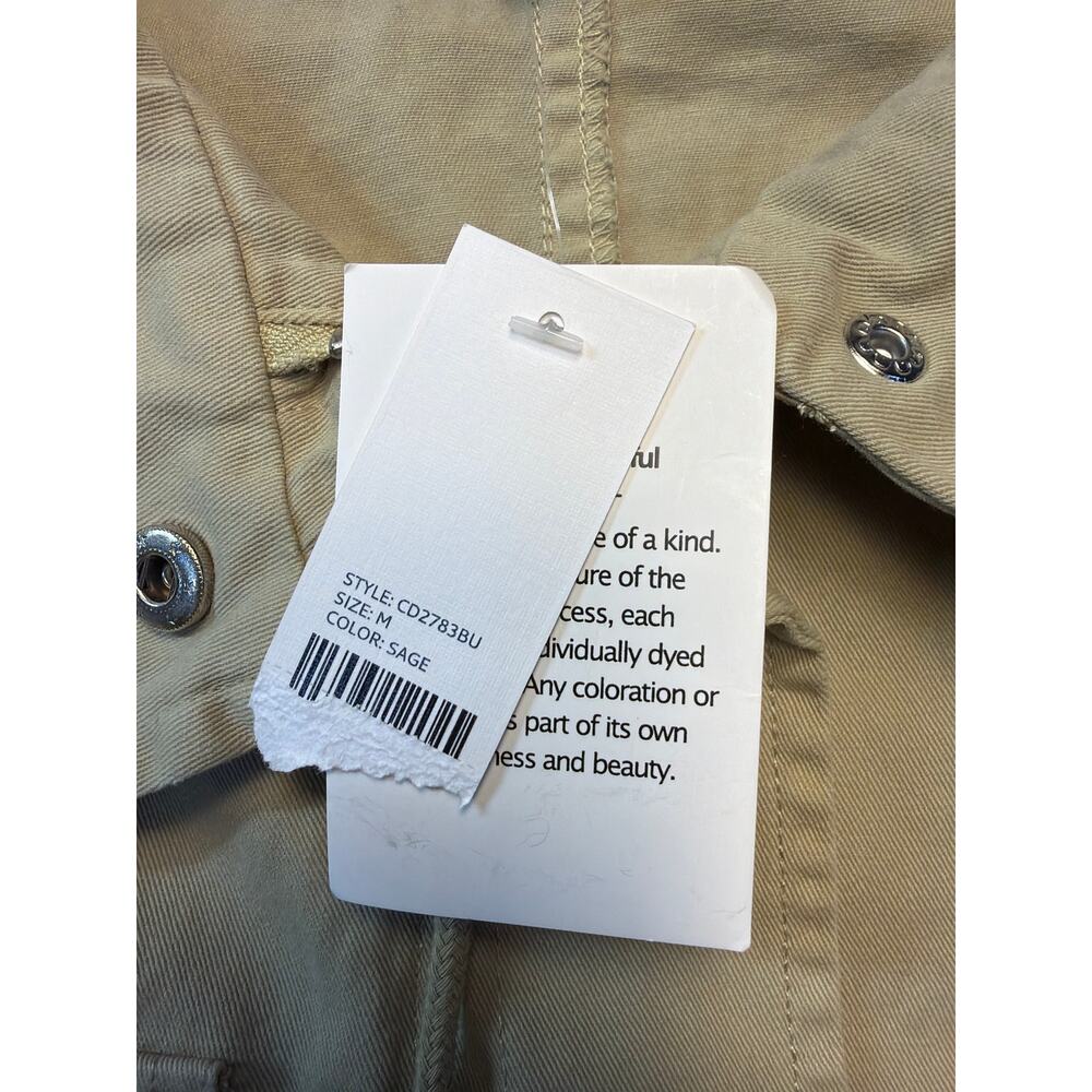BKE Boxy Collard Cropped Utility Jacket NWT Beige Women’s Med - Picture 4 of 11